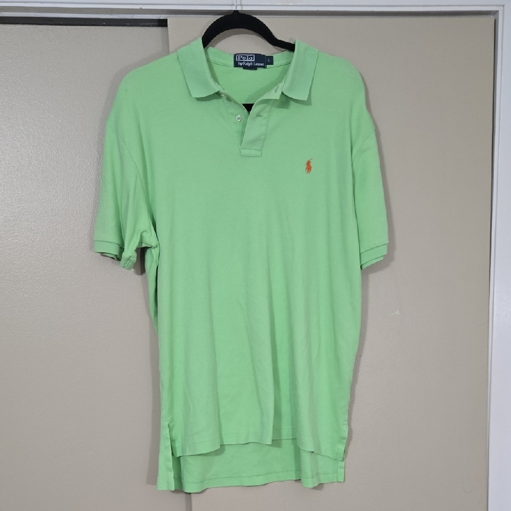Polo By Ralph Lauren Mens Light Green Polo Shirt Size Large